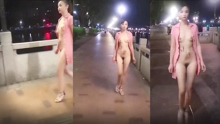 露出淫妻露出狂人淫妻滨江路裸体露出引围.观